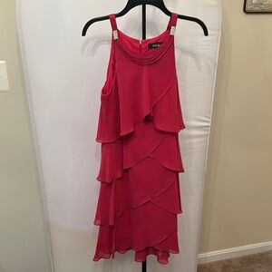 SL Fashions Red High Low Sundress Sleeveless Halter